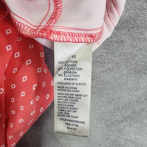 Women's Rafaella Comfort Red Diamond Print Pants Stretch Size 10 - Picture 7 of 13